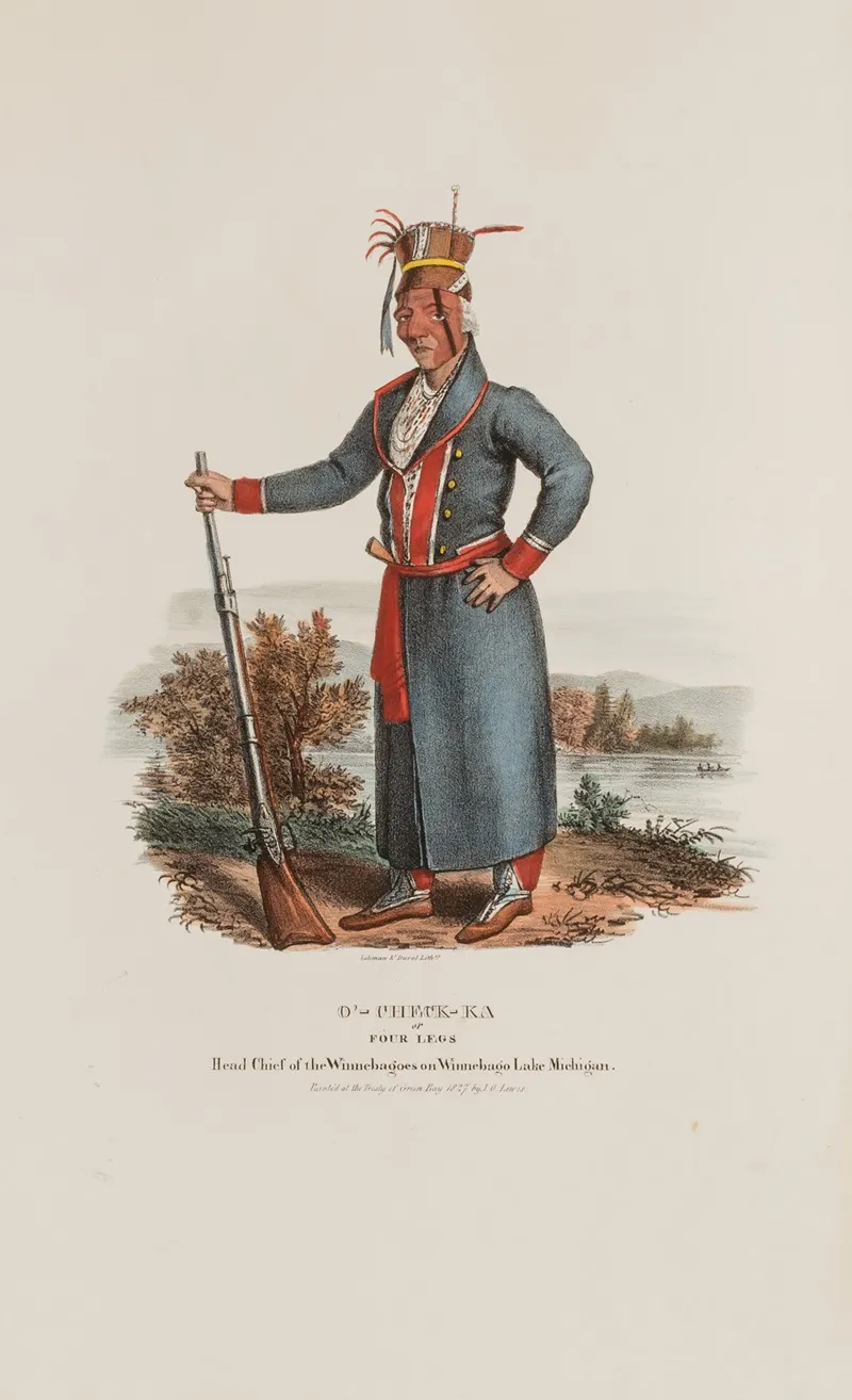 O Check Ka Or Four Legs Head Chief Of The Winnebagoes Of Winnebago Lake Michigan
