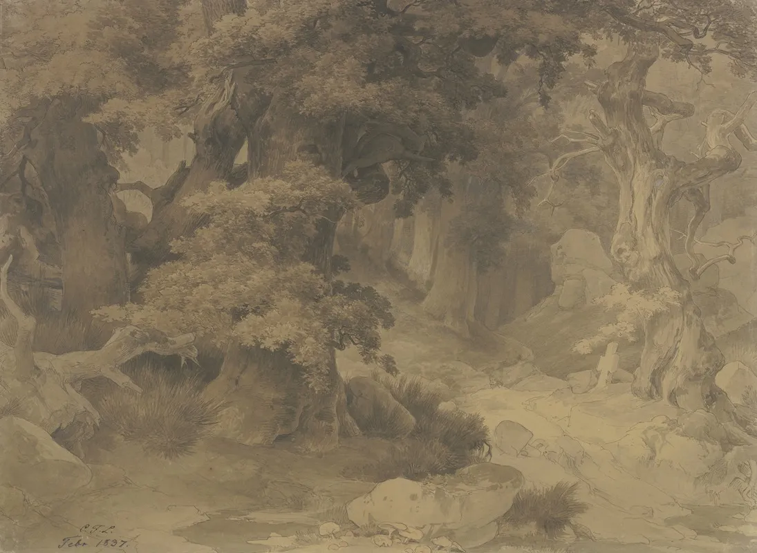 Oak Forest 3 Wall Art by Karl Friedrich Lessing - High-Resolution Digital Print