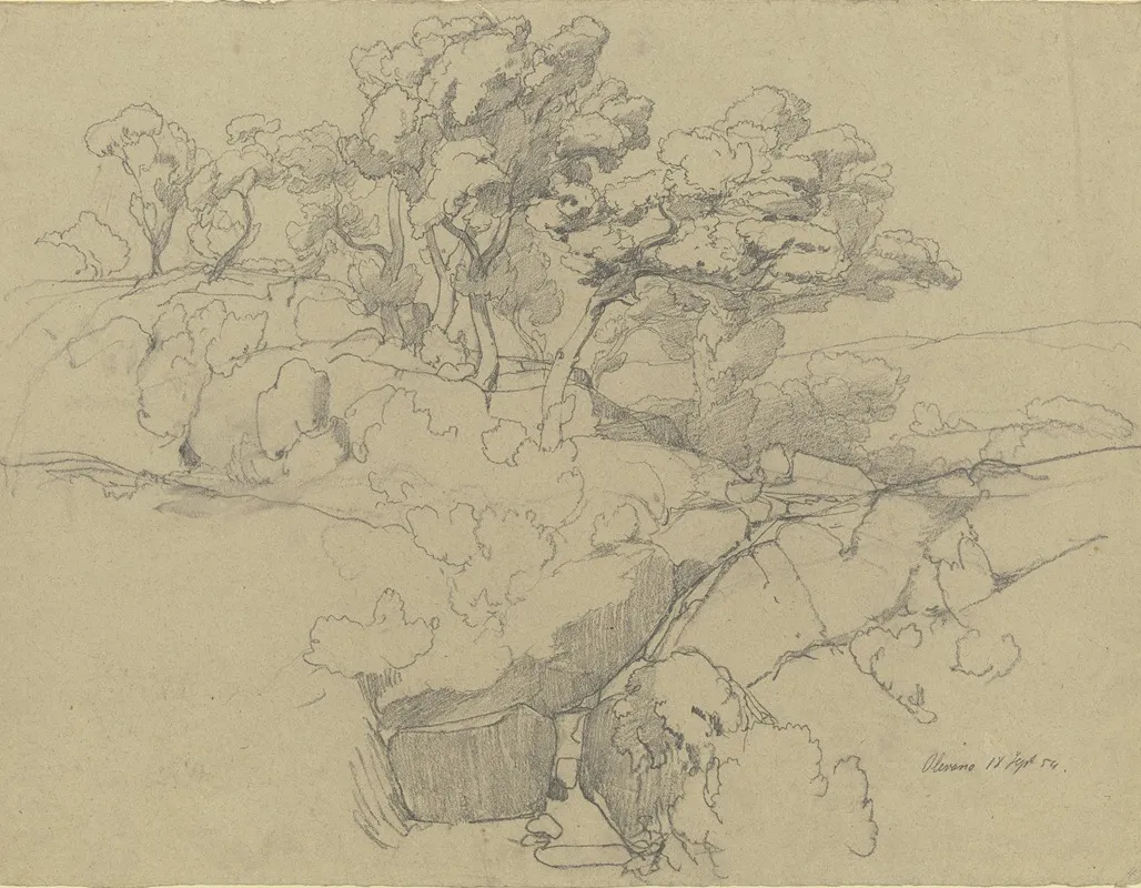 Oaks Near Olevano Wall Art by Friedrich Karl Hausmann - High-Resolution Digital Print