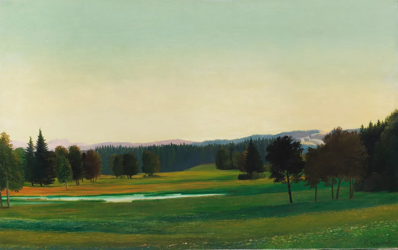 Oberbayerische Landschaft Landschaft Bei Aibling Wall Art by Georg Schrimpf - High-Resolution Digital Print