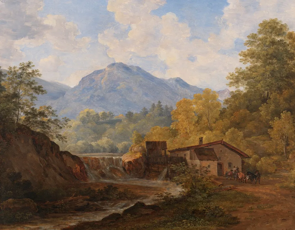 Oberbayerisches Gebirgstal Mit Muhle Wall Art by Cantius Dillis - High-Resolution Digital Print