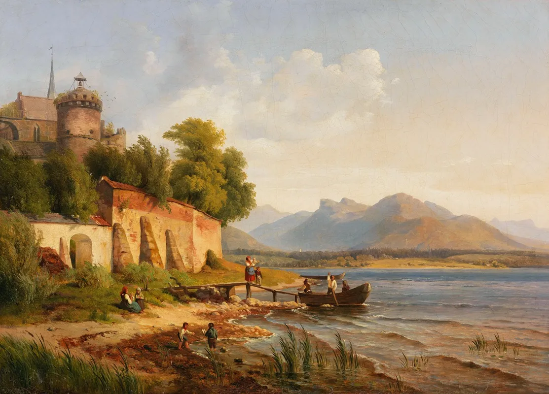Oberitalienische Kustenlandschaft Mit Figurenstaffage