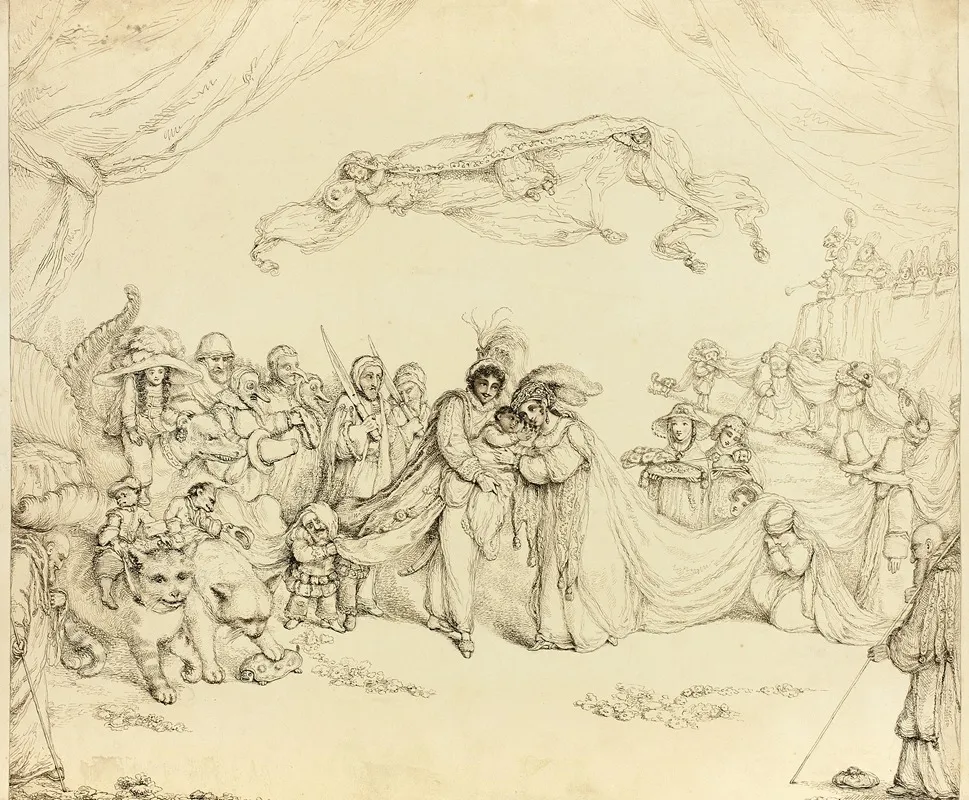 Oberon And Titania From A Midsummer Nights Dream Wall Art by Charles Kirkpatrick Sharpe - High-Resolution Digital Print