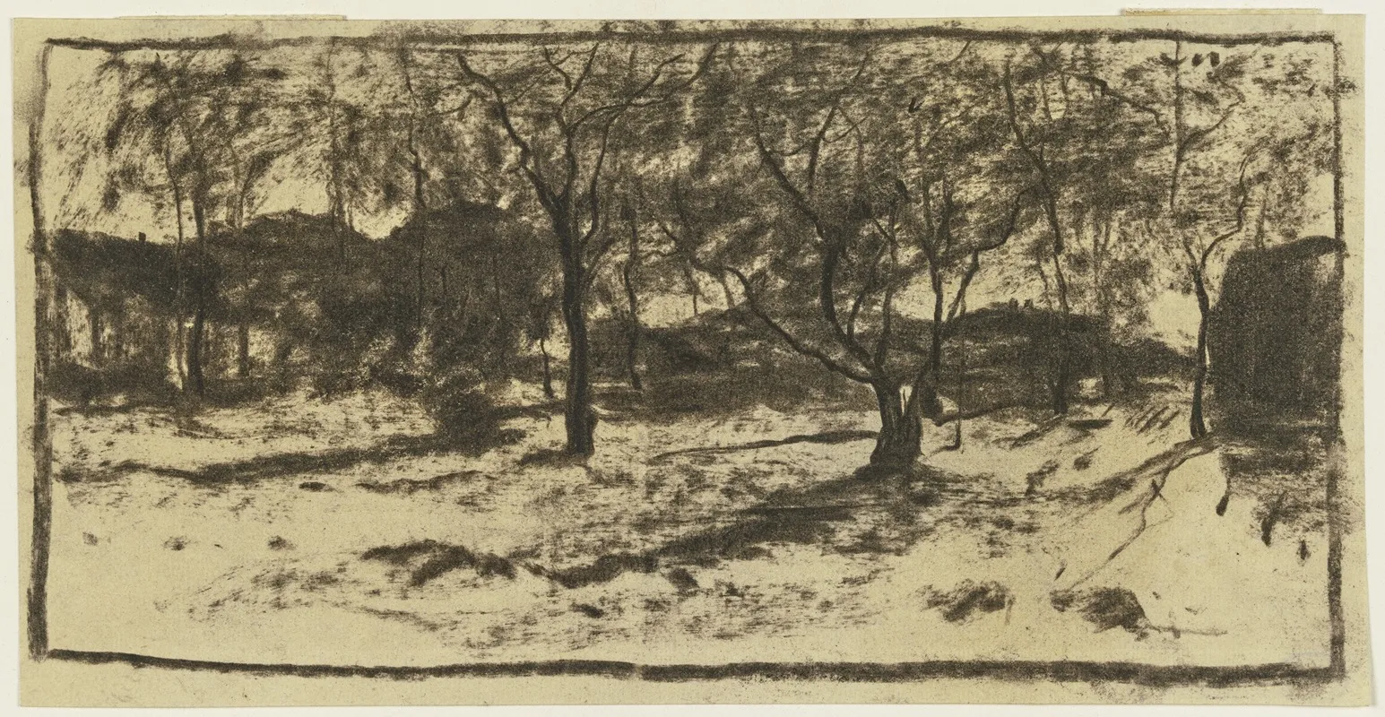 Obstbaume Im Schnee Im Hintergrund Hauser Wall Art by Sion Longley Wenban - High-Resolution Digital Print