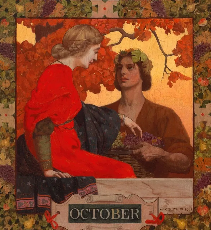 October Cover Illustration For Harpers Magazine Wall Art by William Clarke Rice - High-Resolution Digital Print