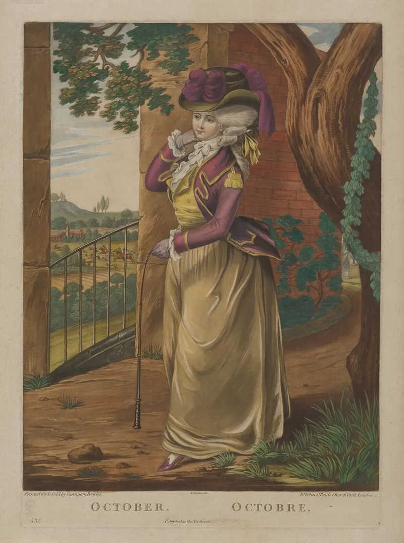 October From The Twelve Months Wall Art by Robert Dighton - High-Resolution Digital Print