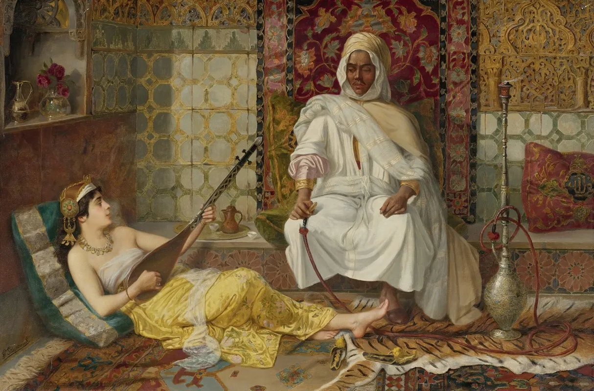 Odalisque Playing Music Wall Art by Vincent Stiepevich - High-Resolution Digital Print