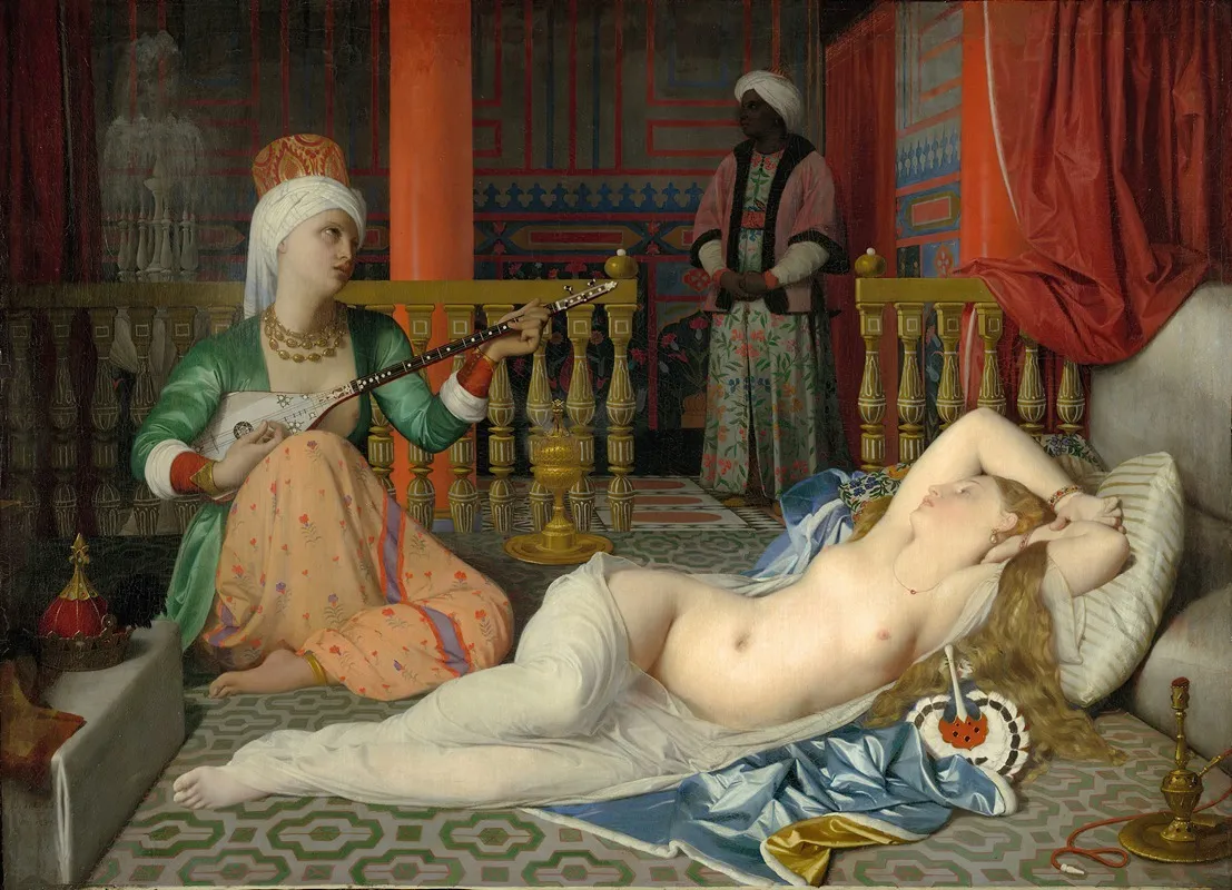 Odalisque Slave And Eunuch Wall Art by Jean Auguste Dominique Ingres - High-Resolution Digital Print