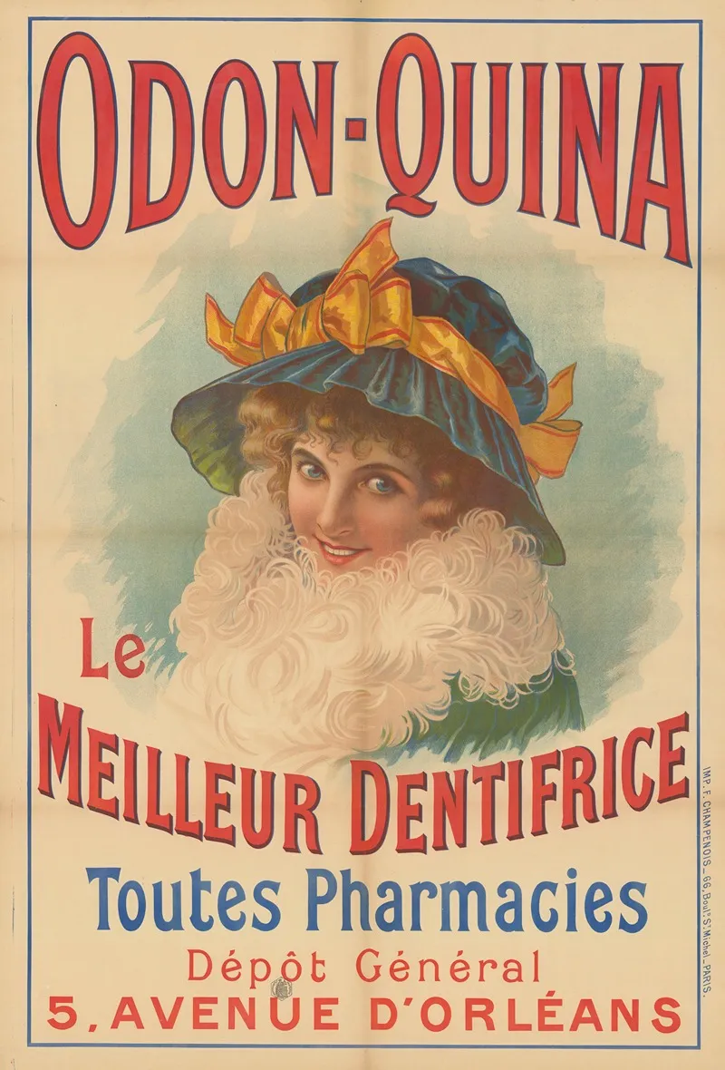 Odon Quina Le Meilleur Dentifrice Toutes Pharmacies Wall Art by Imp. F. Champenois - High-Resolution Digital Print