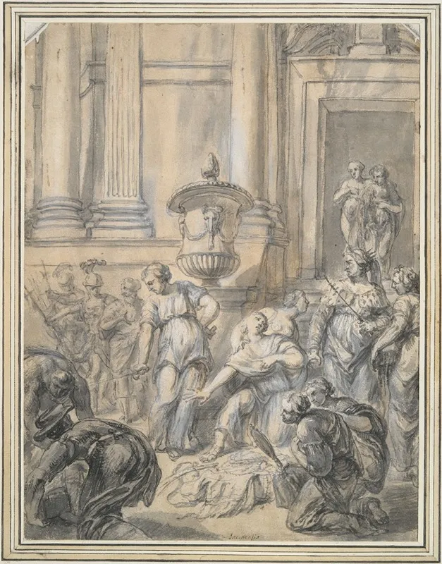 Odysseus Discovering Achilles At The Court Of Lycomedes Wall Art by Jacob Denys - High-Resolution Digital Print