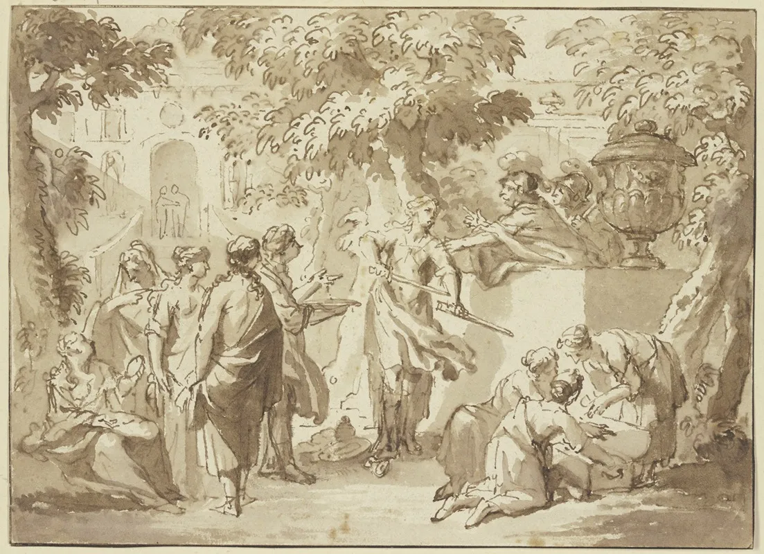 Odysseus Entdeckt Den Als Madchen Verkleideten Achilles Am Hofe Des Lykomedes