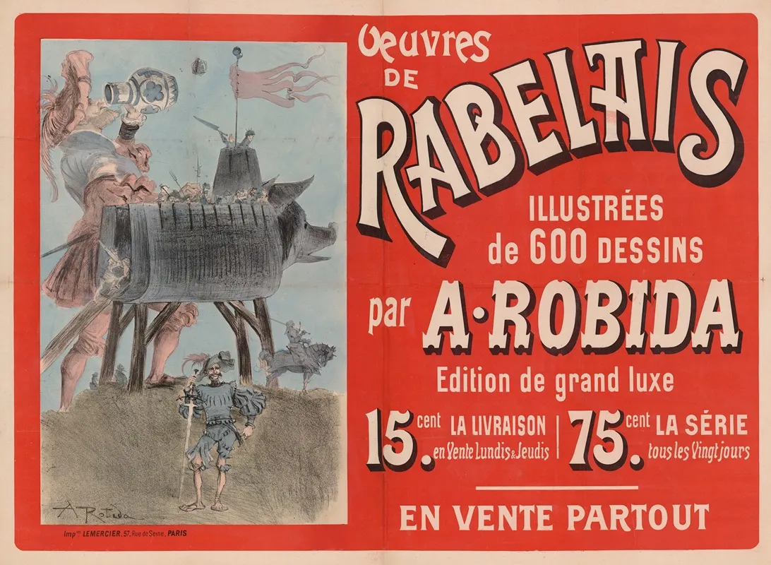 Oeuvres De Rabelais Illustrees De 600 Dessins Par A Robida Wall Art by Albert Robida - High-Resolution Digital Print