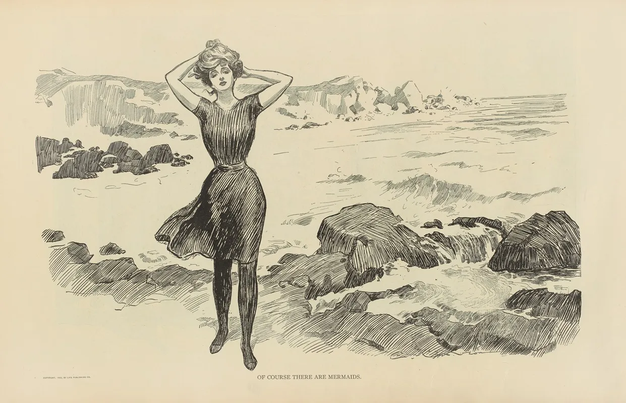 Of Course There Are Mermaids Wall Art by Charles Dana Gibson - High-Resolution Digital Print