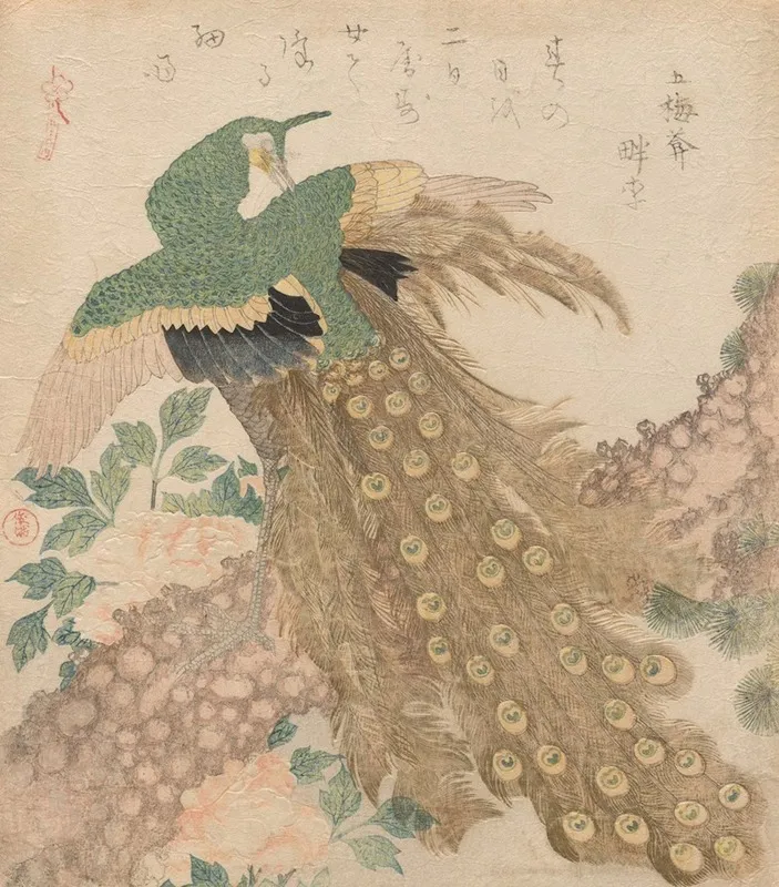 Of Three Pieces Peacock Mi Hira No Uchi