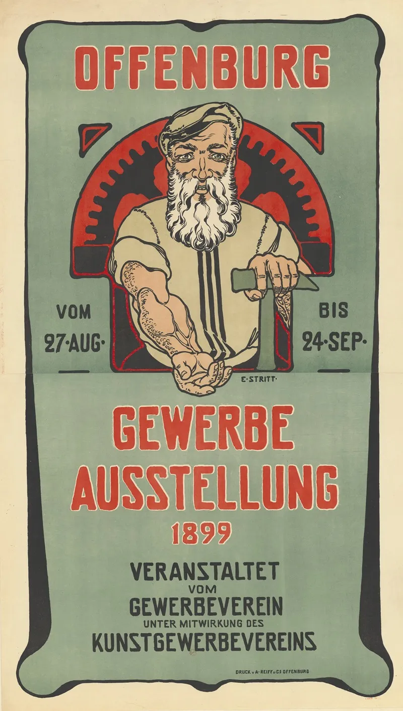 Offenburg Vom 27 Aug Bis 24 Sep Gewerbe Ausstellung 1899 Wall Art by E. Stritt - High-Resolution Digital Print