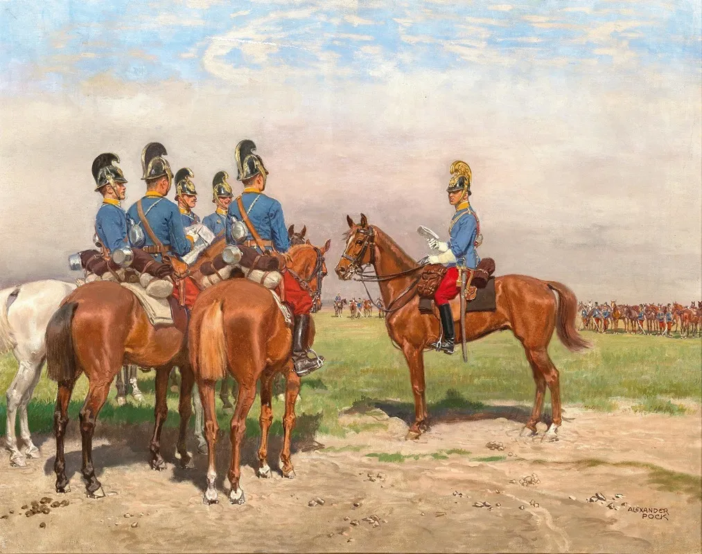 Officer And Dragoon Wall Art by Alexander Pock - High-Resolution Digital Print