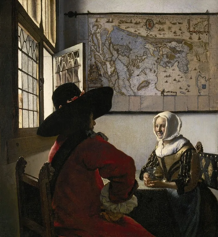 Officer And Laughing Girl Wall Art by Johannes Vermeer - High-Resolution Digital Print