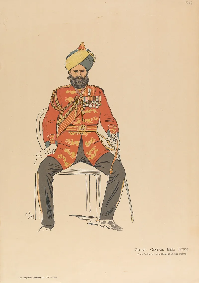 Officer Central India Horse Wall Art by John Charlton - High-Resolution Digital Print
