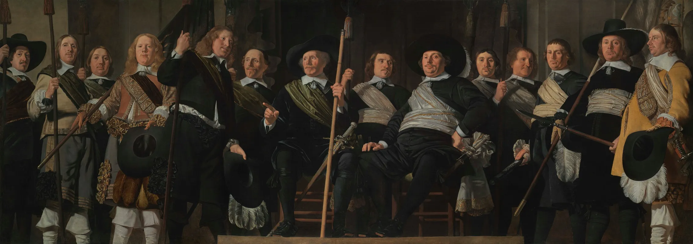 Officers And Standard Bearers Of New Civic Guard In Alkmaar Wall Art by Caesar Van Everdingen - High-Resolution Digital Print