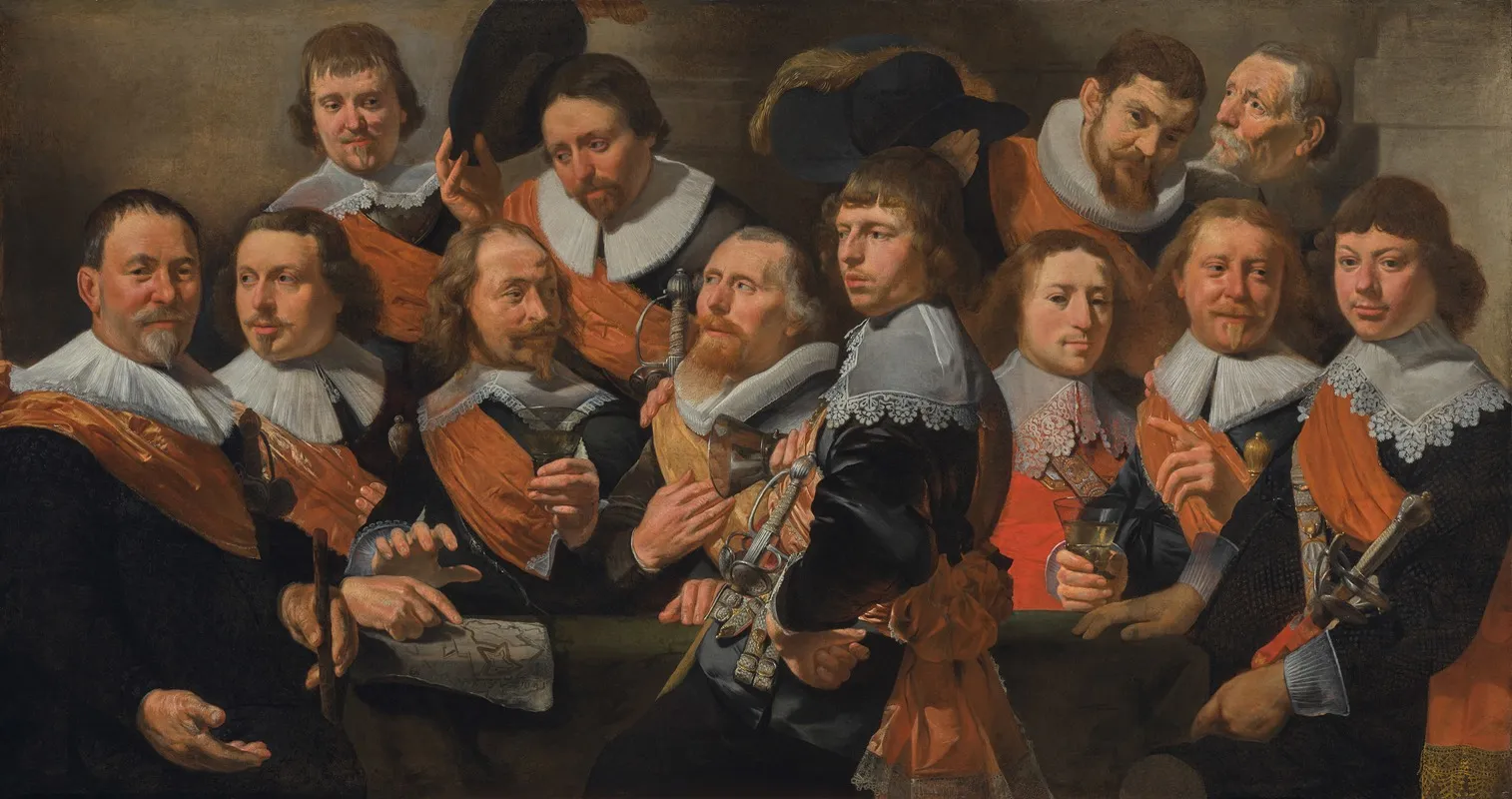 Officers Of The Orange Compagny Of The Old Civic Guard Wall Art by Caesar Van Everdingen - High-Resolution Digital Print