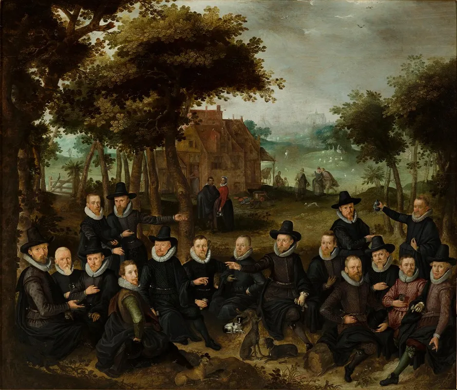 Officieren Van De Oude Schutterij Van Alkmaar In Een Landschap Wall Art by Claes Jacobsz. van der Heck - High-Resolution Digital Print