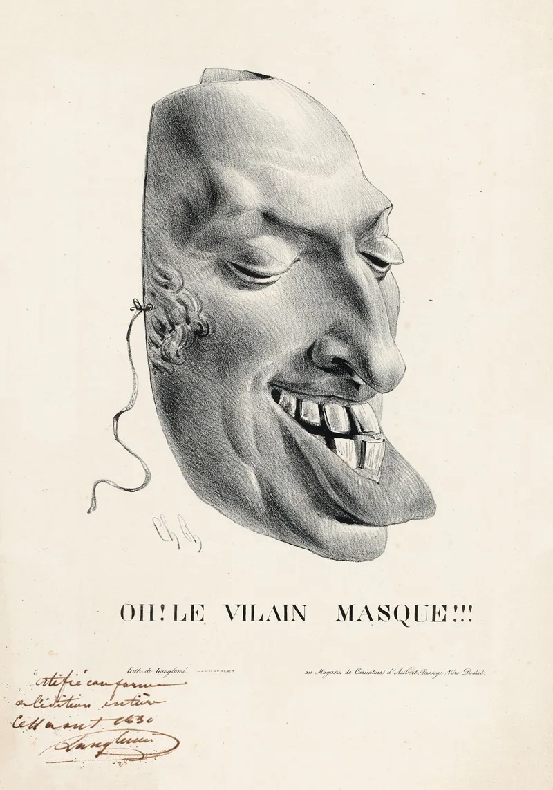 Oh Le Vilain Masque Wall Art by Charles Philipon - High-Resolution Digital Print