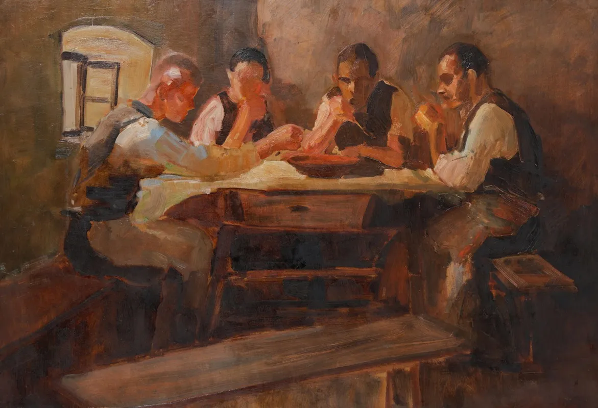 Ohne Titel Bauern Beim Abendbrot