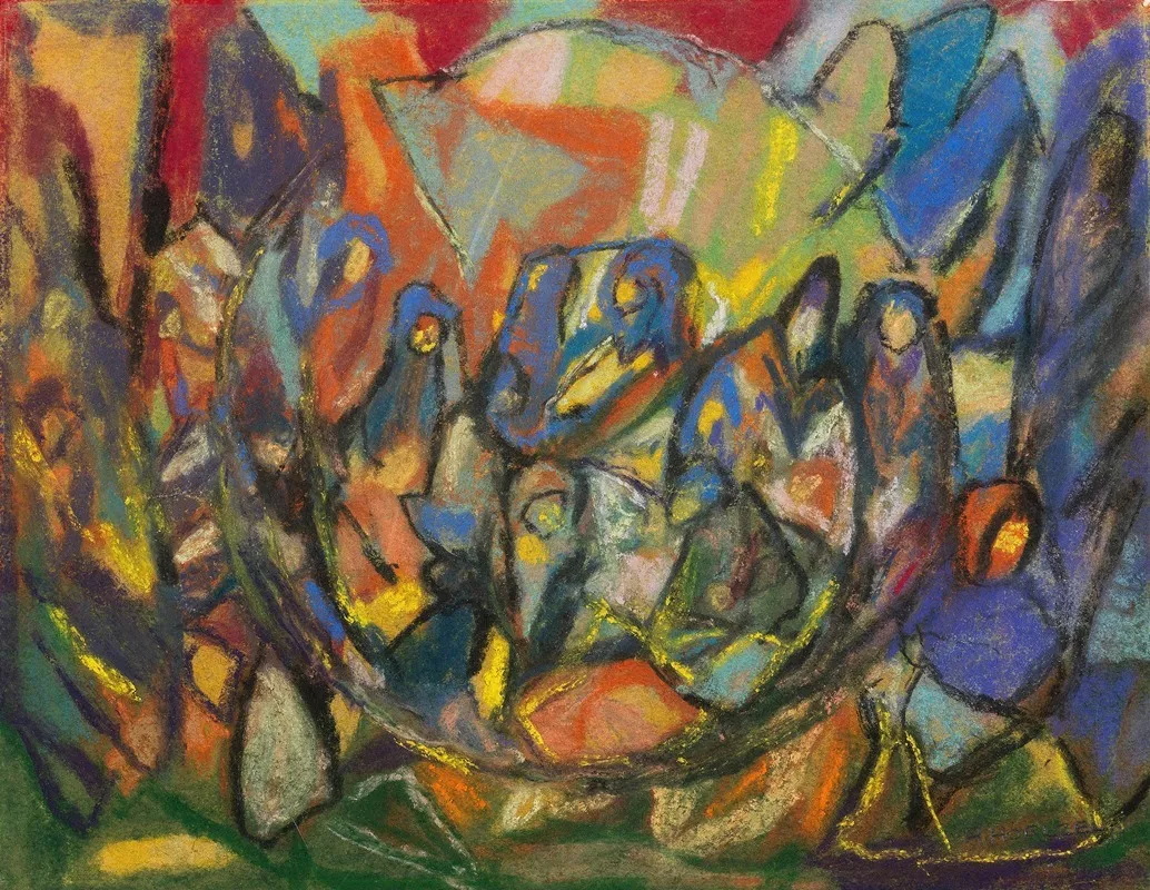 Ohne Titel Figurenkomposition Wall Art by Adolf Hölzel - High-Resolution Digital Print