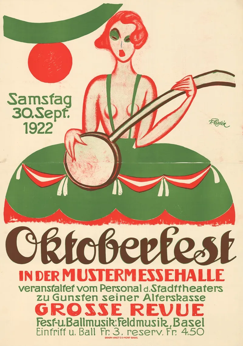 Oktoberfest In Der Mustermessehalle Grosse Revue Wall Art by Paul Rudin - High-Resolution Digital Print
