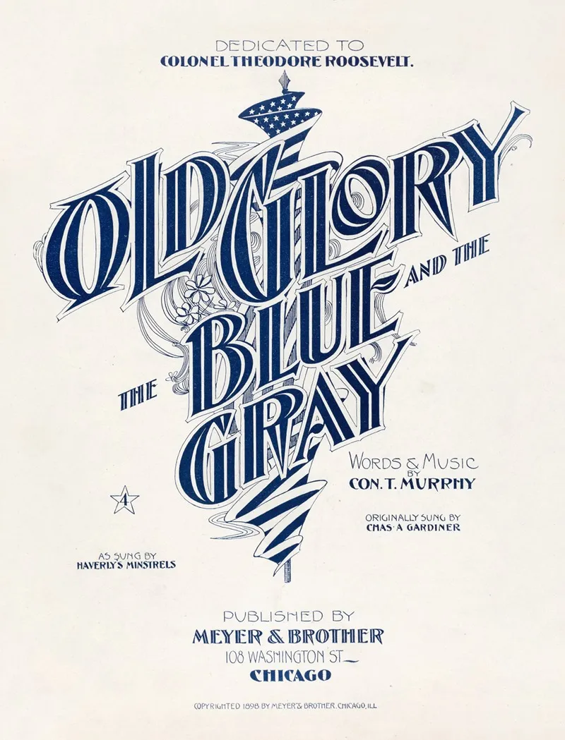 Old Glory The Blue And The Gray Wall Art by Anonymous - High-Resolution Digital Print