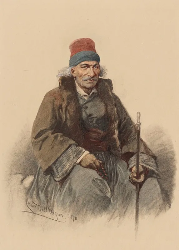 Old Greek Sailor Wall Art by Cesare Félix Georges Dell' Acqua - High-Resolution Digital Print