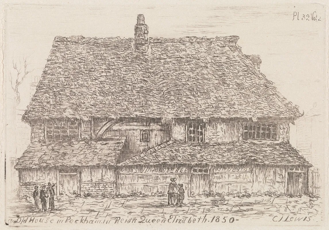 Old House In Peckham In Reigh Queen Elizabeth Wall Art by Charles J. Lewis - High-Resolution Digital Print
