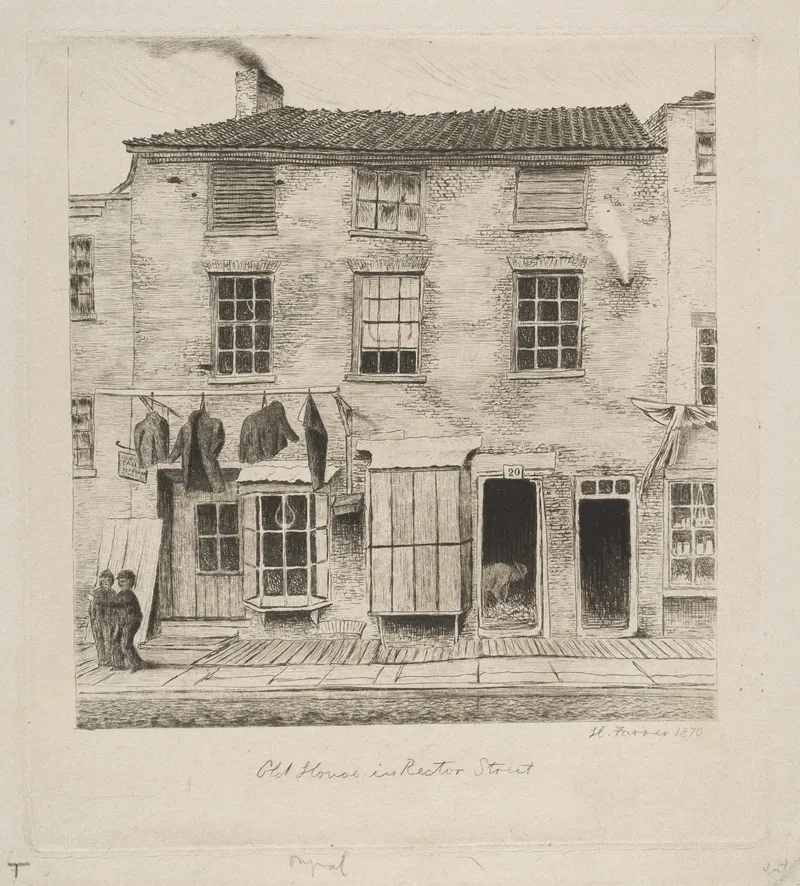 Old House In Rector Street From Scenes Of Old New York