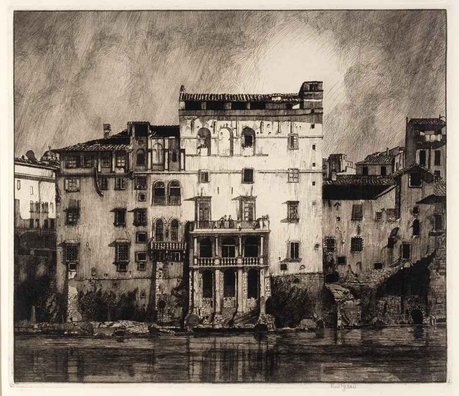 Old Houses On The Tiber Wall Art by Frederick G. Hall - High-Resolution Digital Print