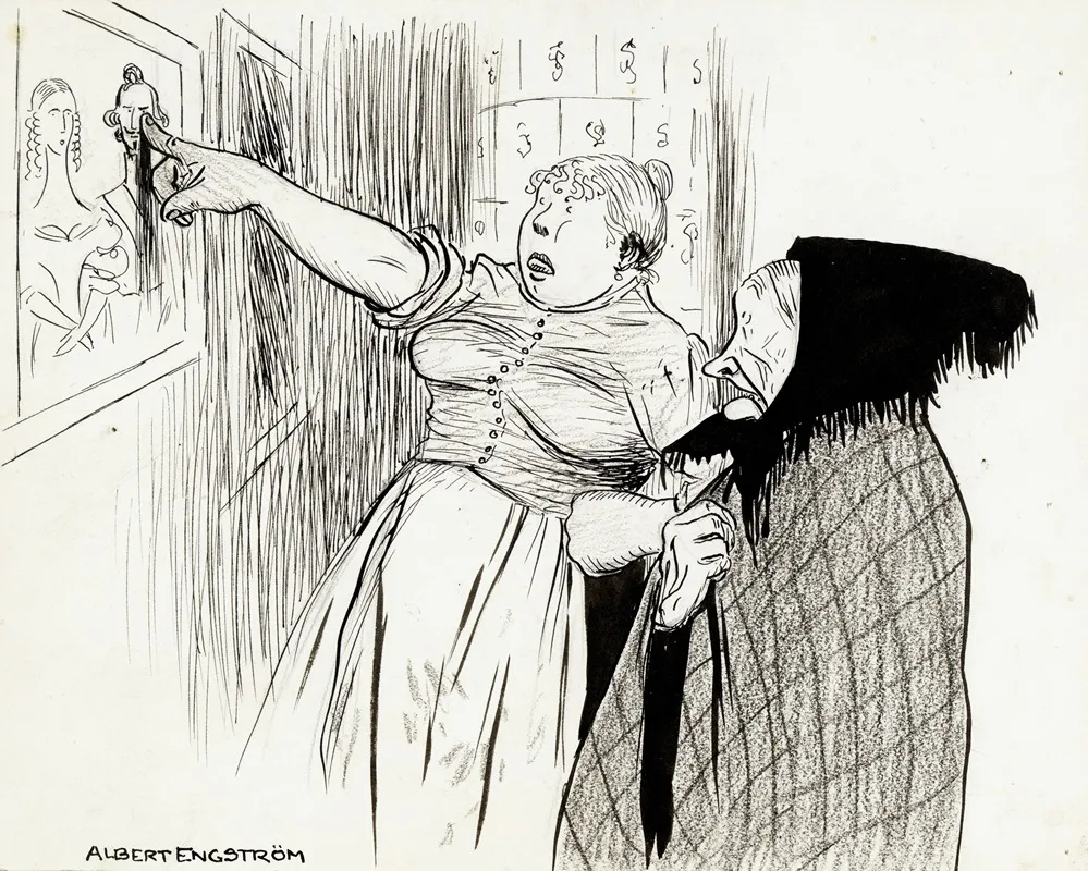 Old Lena From Knifvatorp Wall Art by Albert Engström - High-Resolution Digital Print