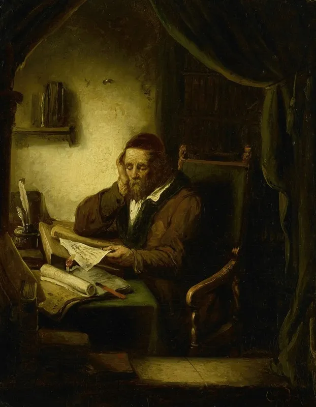 Old Man In His Study Wall Art by Georg Gillis van Haanen - High-Resolution Digital Print