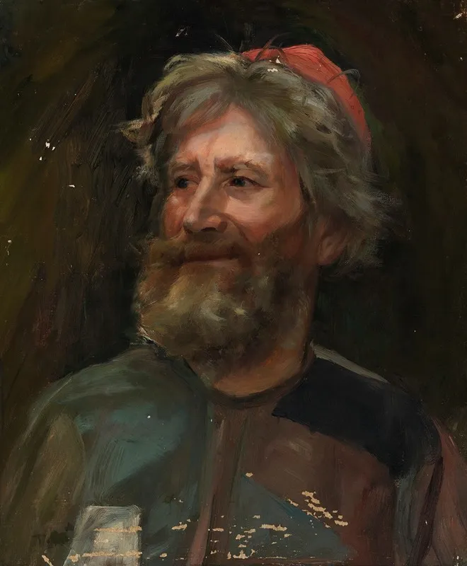 Old Man Wearing A Red Cap Sketch For The Painting Fairy Tale Princess