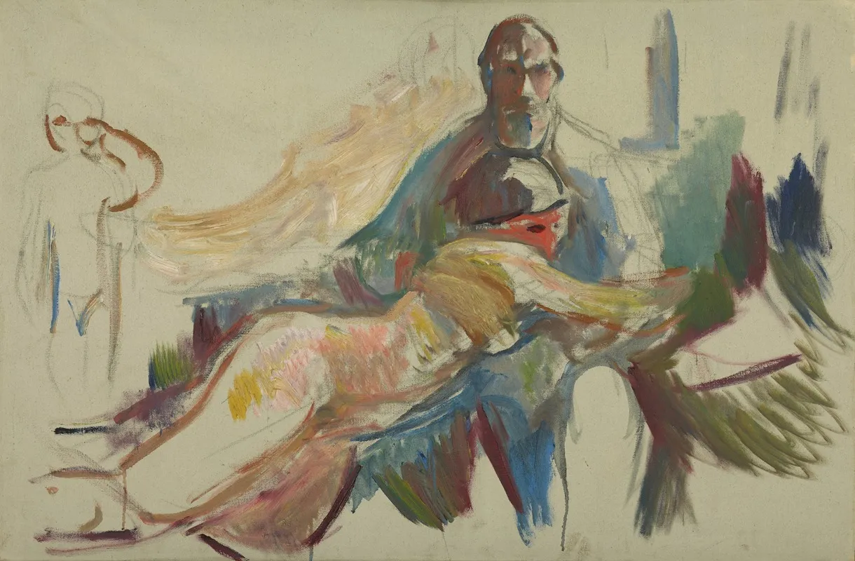 Old Man With Naked Woman On His Lap