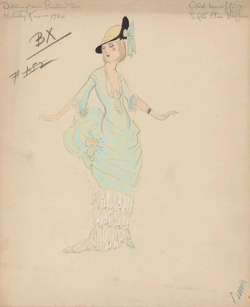 Old New York Fifth Ave Flappers 2 Wall Art by Helen Marguerite O'Kane - High-Resolution Digital Print