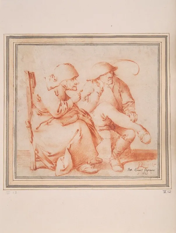 Old Peasant Couple Seated