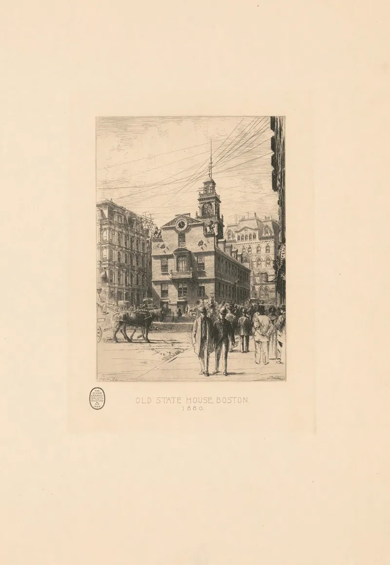 Old State House Boston 1880 Wall Art by Sidney Lawton Smith - High-Resolution Digital Print
