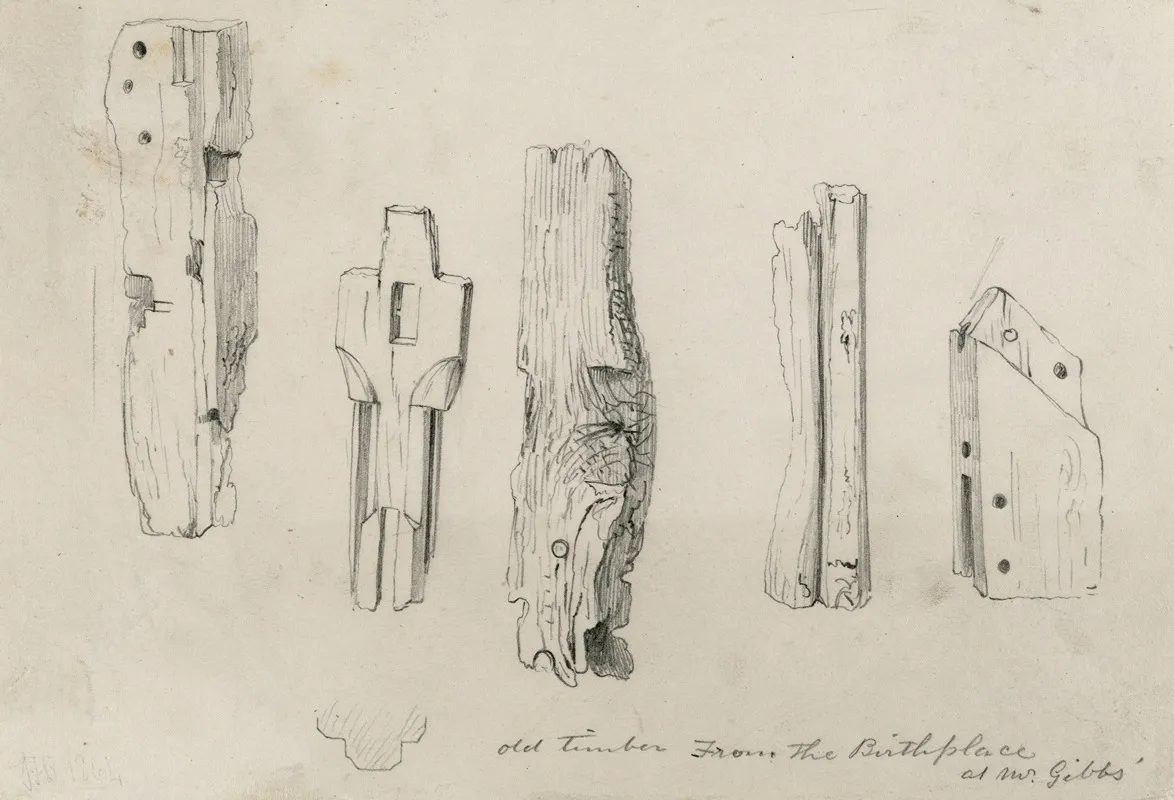 Old Timber From The Birthplace Wall Art by John Thomas Blight - High-Resolution Digital Print