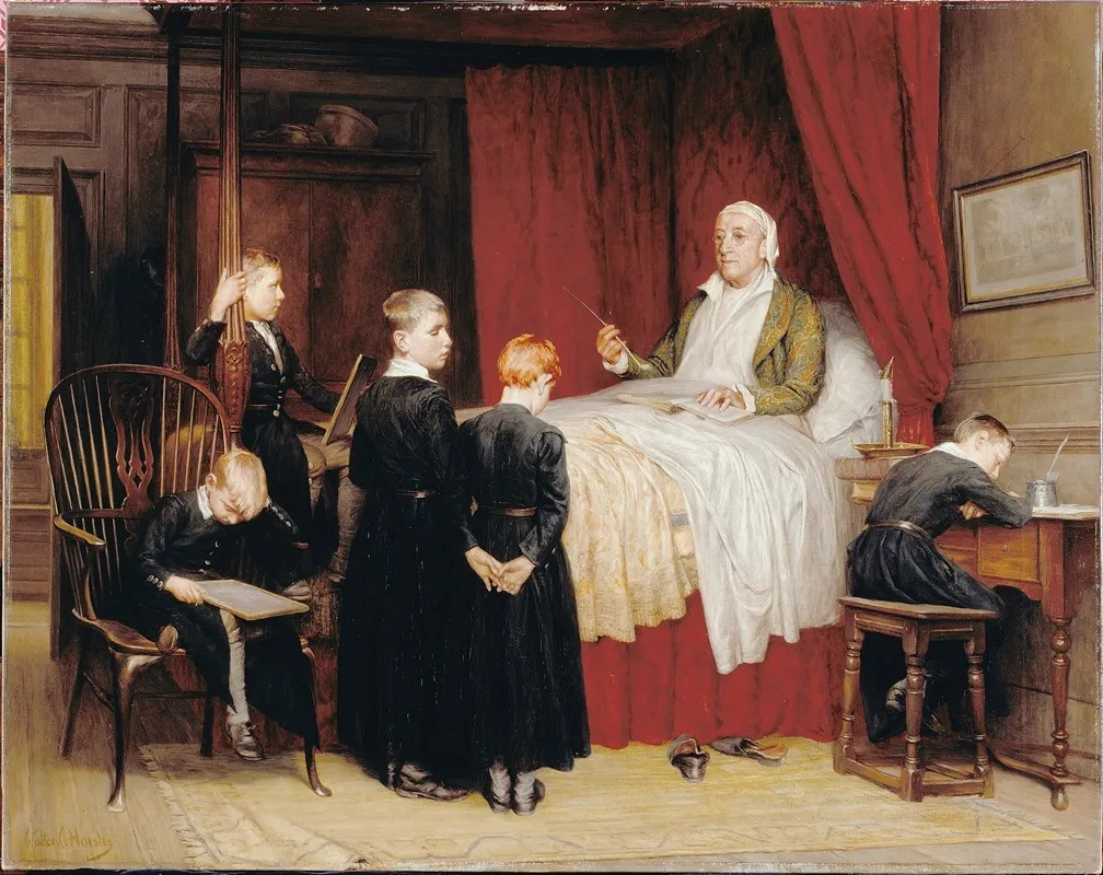 Old Time Tuition At Dulwich College Wall Art by Walter Charles Horsley - High-Resolution Digital Print