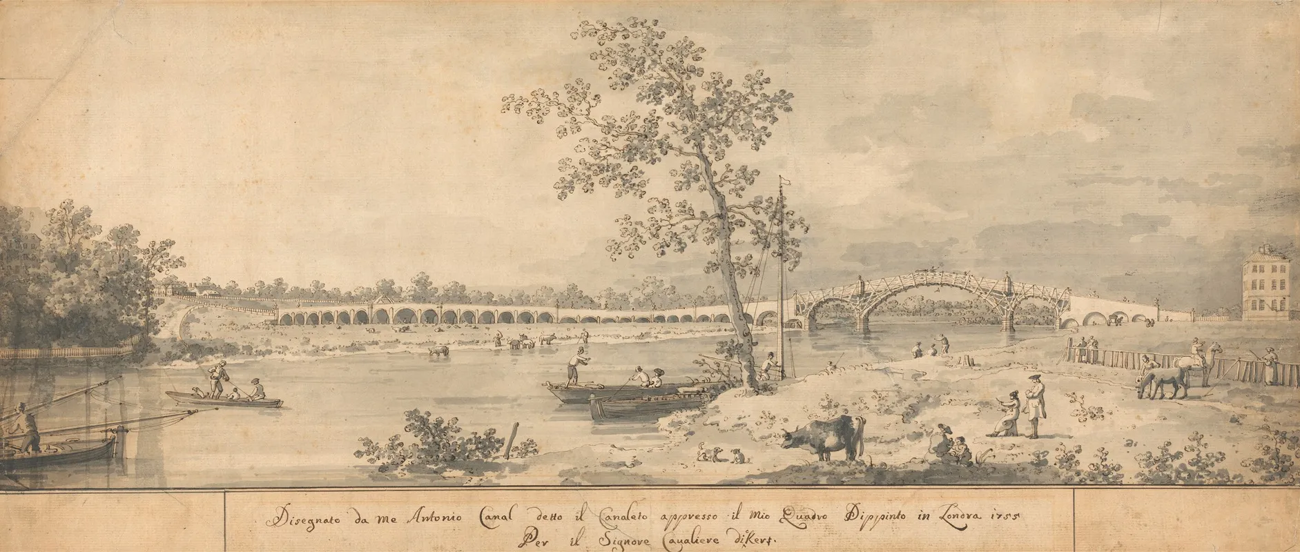 Old Walton Bridge Seen From The Middlesex Shore