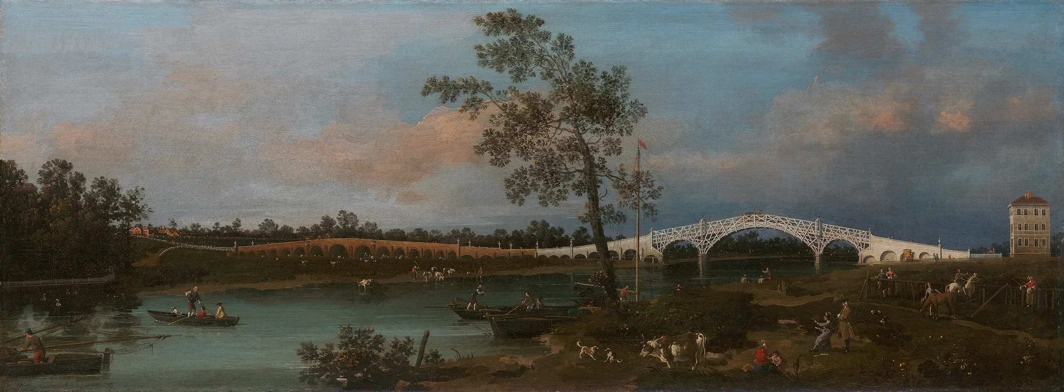 Old Walton Bridge Wall Art by Canaletto - High-Resolution Digital Print