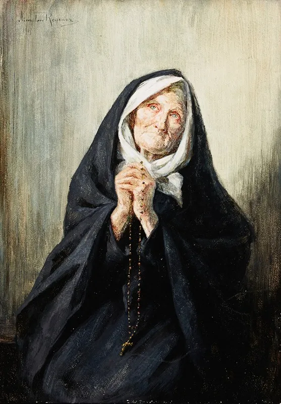 Old Woman Praying 2 Wall Art by Mieczysław Reyzner - High-Resolution Digital Print