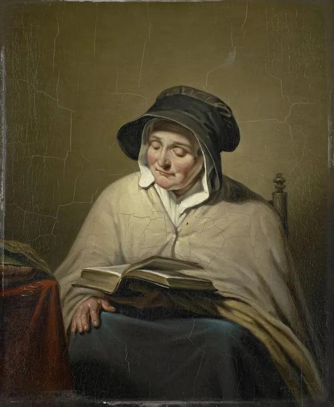 Old Woman Reading 4 Wall Art by Cornelis Kruseman - High-Resolution Digital Print