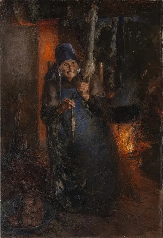 Old Woman Spinning 2