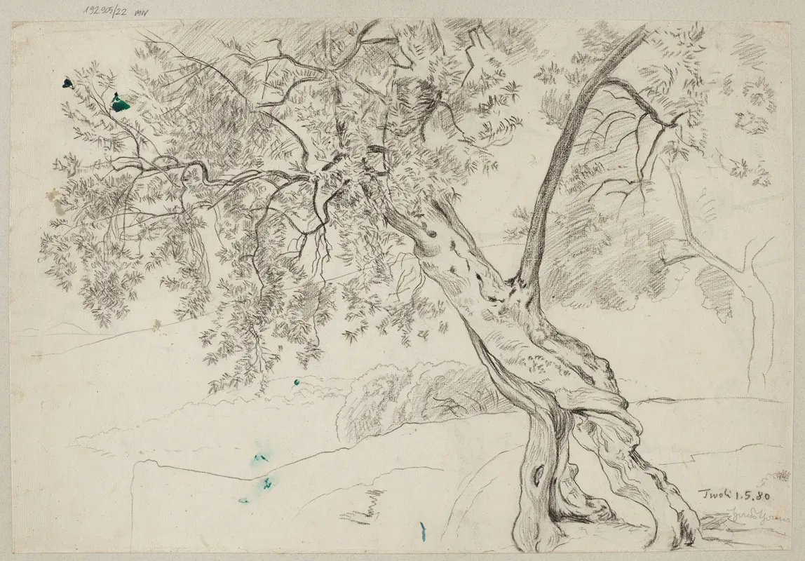 Olive Trees In Tivoli Wall Art by Hans Thoma - High-Resolution Digital Print