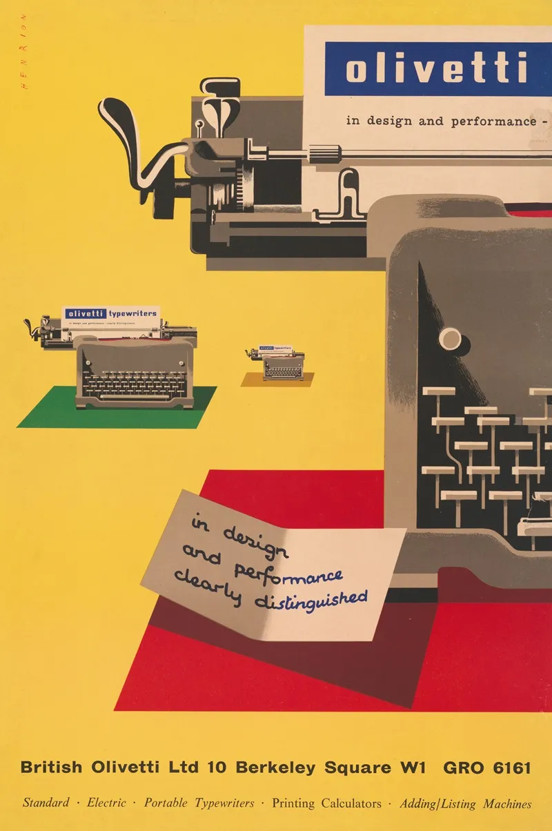 Olivetti In Design And Performance Wall Art by Frederick Henri Kay Henrion - High-Resolution Digital Print
